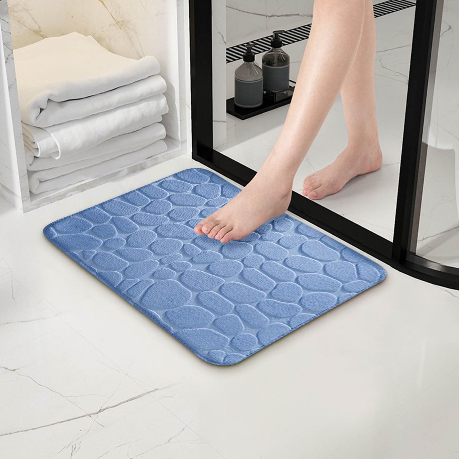Memory Foam Bath Mat Rug - 24 x 16 in Bath Carpet - Floor Mats Water Absorption Machine