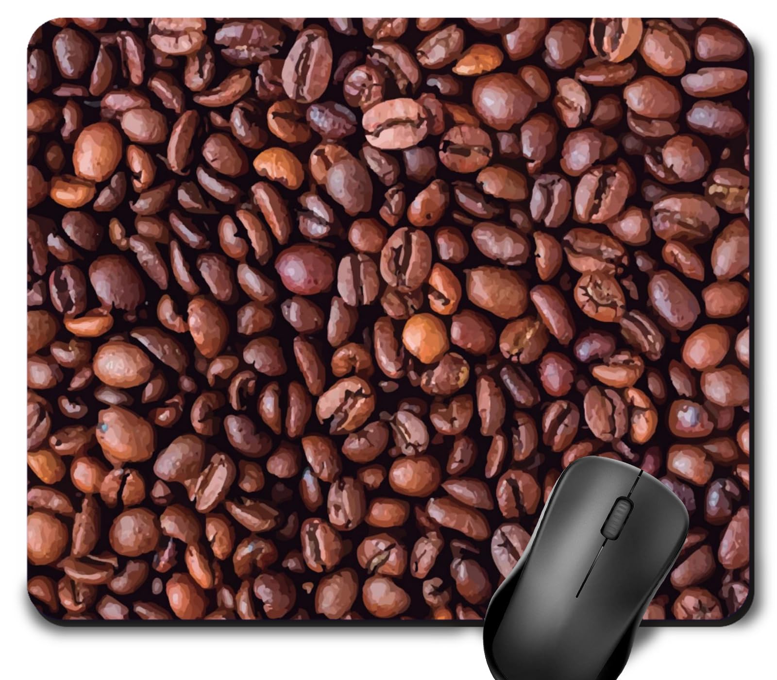 Mouse Pad, Coffee Beans Customized Premium-Textured Mouse Mat,Washable Mousepads,9.7×8×0.12 inches Non-Slip Rubber Base Small Mousepad