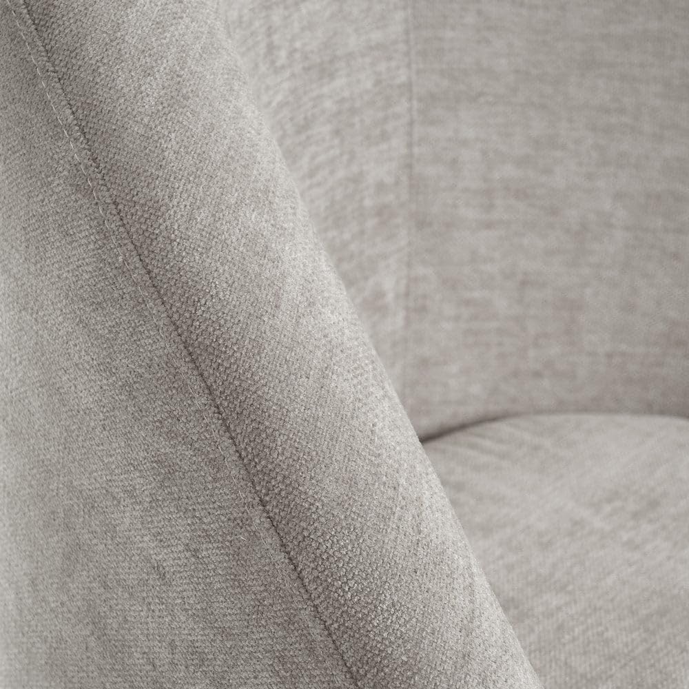 LOLAhome Butaca Gris Perla con Brazos de Chenilla y Madera de 60x67x74 cm