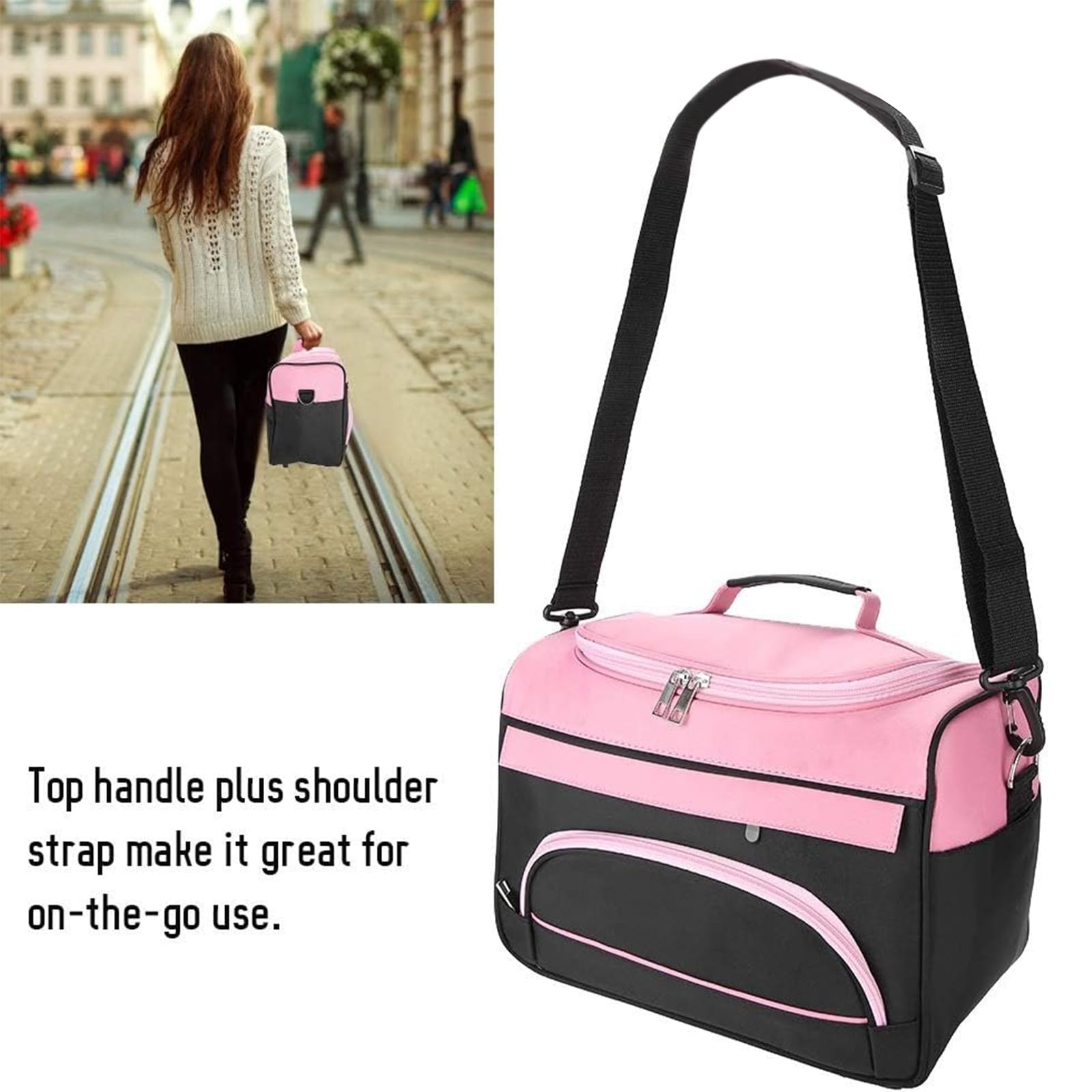 Petyoung Borsa da viaggio di grande capacità professionale per parrucchiere (Color : Rose Pink)