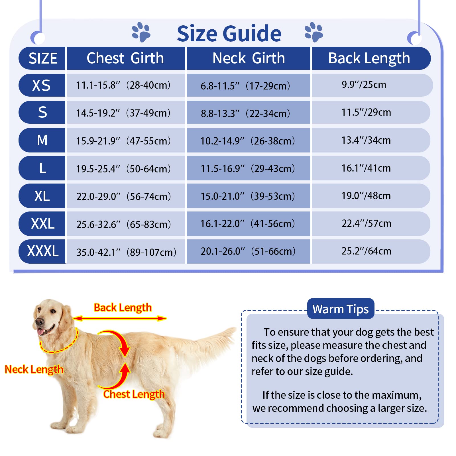 Malier Hunde-Wintermantel, Winddichter Hund Kaltwettermäntel mit echter Tasche, mittelgroße und große Hunde und Welpen (XXX-Large, Blau)