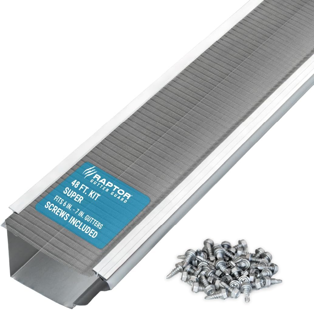Raptor Gutter Guard 48 ft Stainless Steel Micro-Mesh Kit