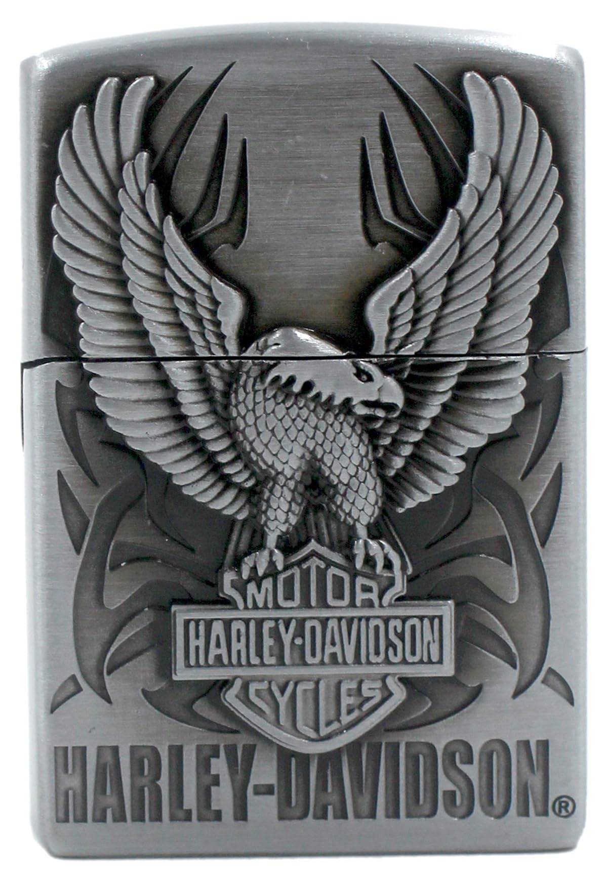 GENZ Premium Essential Refillable Metal Body Harley-Davidson Eagle (Silver)