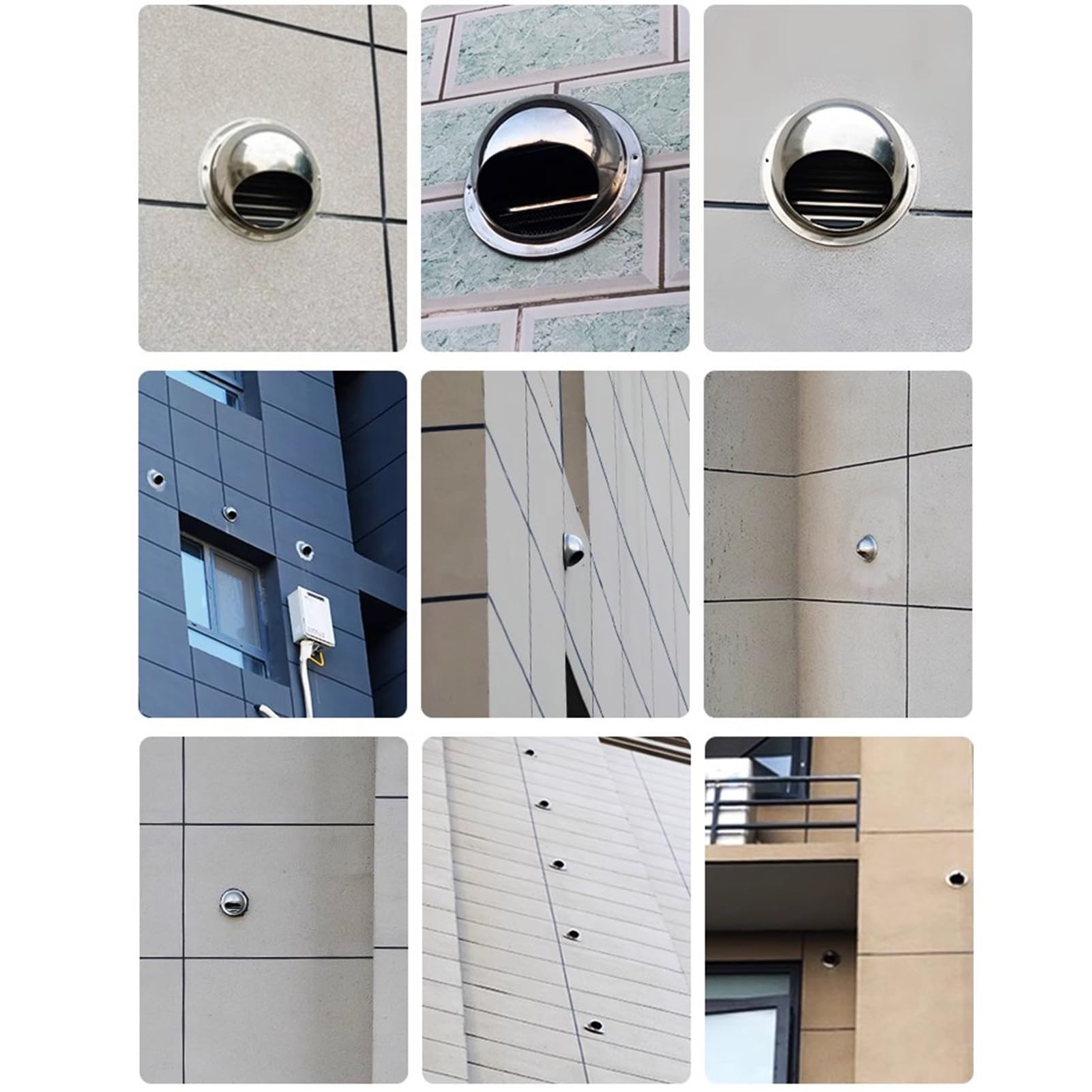 Grille D'aération Murale Ronde À Persiennes, Grille Ventilation en Acier Inoxydable avec Moustiquaire pour Applications Domestiques ou Industrielles(300mm/12inch)