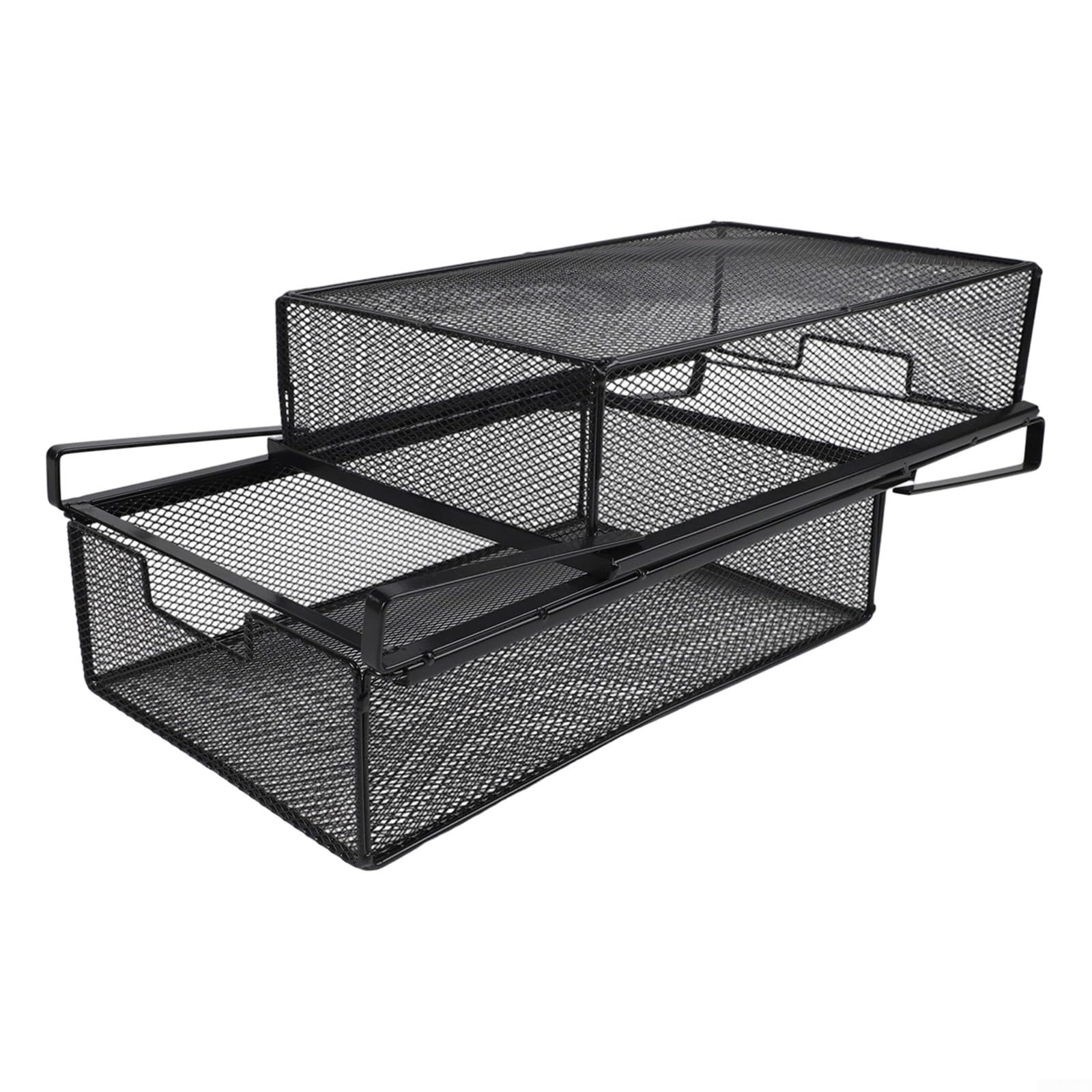 Organizador de armario colgante de acero negro, contenedor de almacenamiento sin herramientas para ropa interior, calcetines, accesorios, ahorro de espacio, extraíble de hasta 2,2 cm, barra de 38 x 25