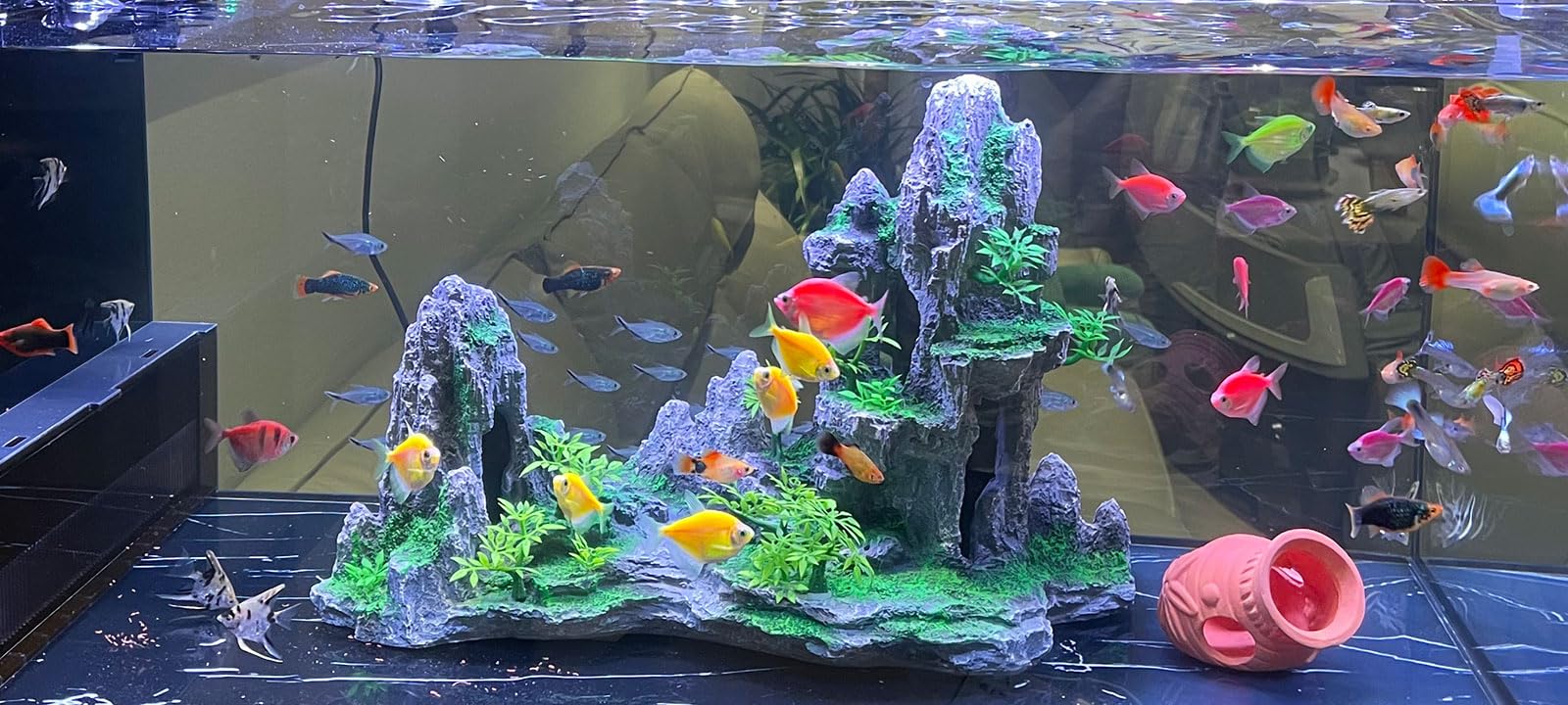 COYOUCO Decorazioni per acquari di Pesce Costruzione del Castello Ornamenti per acquari in Resina Accessori per acquari per Pesci