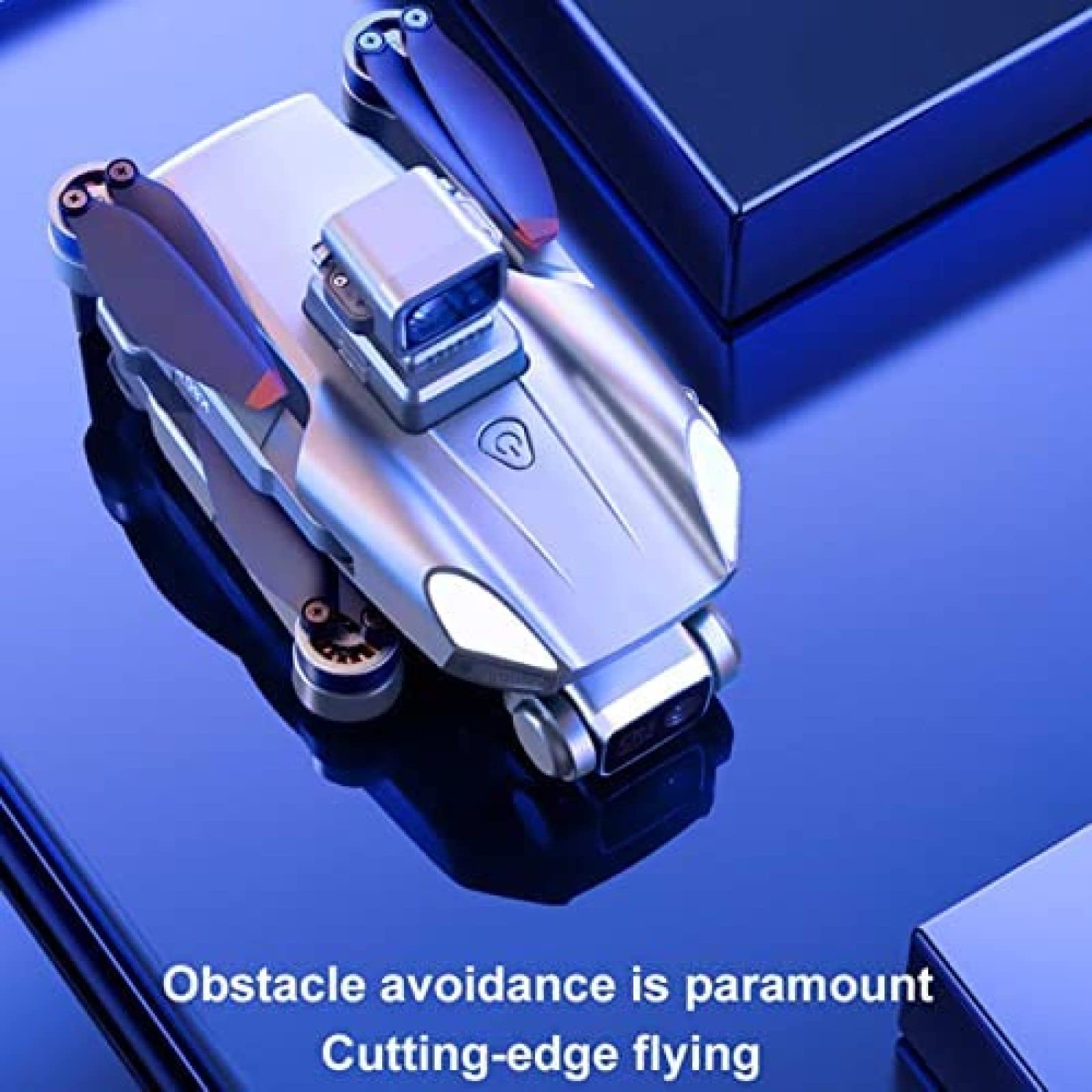 Droni con fotocamera per adulti Drone 4K per evitare ostacoli 60 minuti di volo 1 km Portata del telecomando Drone GPS Ritorno automatico a casa Quadricottero RC senza spazzole,Bianca