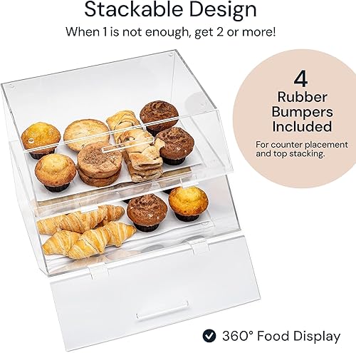 Miniatura 4 de Panera y vitrina de panadería para encimera, acrílico transparente, organizador de pastelería de 1 nivel, exhibición de galletas y cupcakes