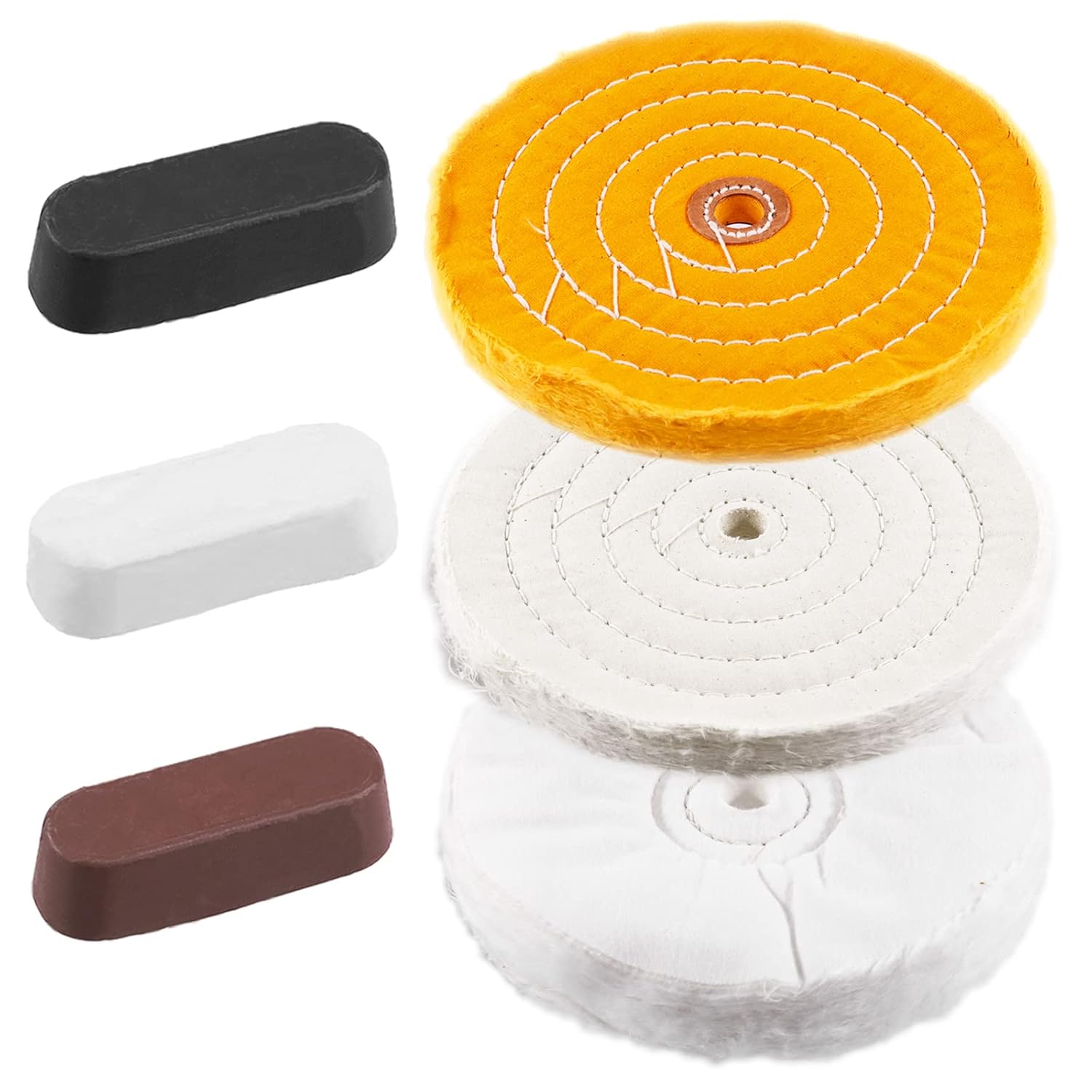 Glarks 6Pcs Buffing Polishing Wheel and Polishing Compounds Set for