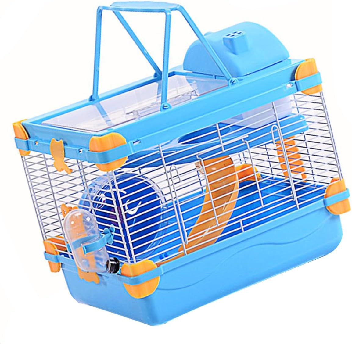TOYANDONA Stylish Hamster Cage with Skylight Acrylic Double-Layer Villa for Small Pets Blue Luxury Hamster House and Chinchillas
