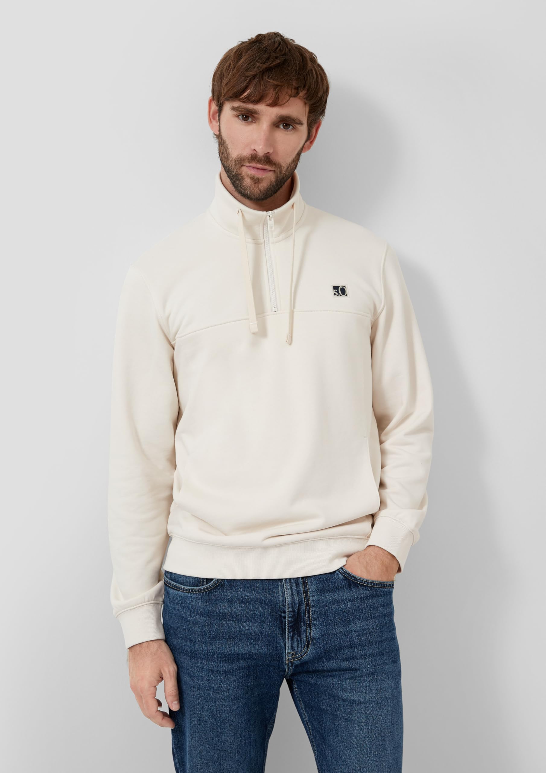 s.Oliver Sweatshirt mit Eingrifftaschen und Label-Patch