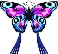 SGftre Colorful Butterfly Kite - Easy Fly Large 55x28" Outdoor Kite for Kids Adults, Durable Nylon Fiberglass Beach Park Fun