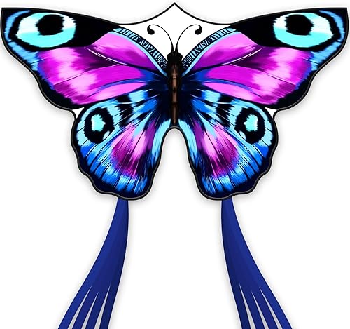 SGftre Coloridas cometas de mariposa fáciles de volar, enorme cometa para niños y adultos, cometa de playa para actividades familiares al aire libre