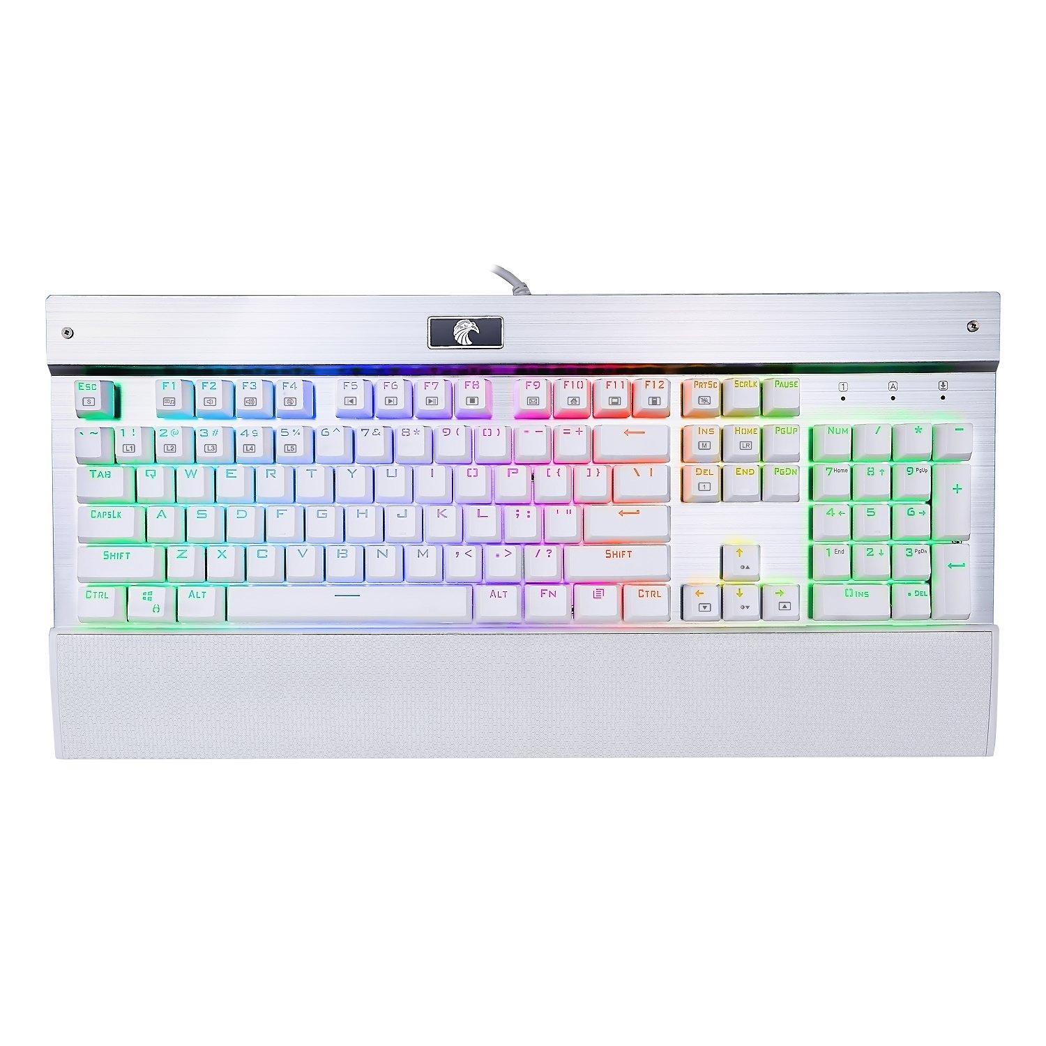 Mecánico Eagle Z-77 RGB LED retroiluminado Chroma Regulable mecánico Gaming Keyboard, 104 Teclas sin conflicto, con DIY Blue Switches, reposamuñecas