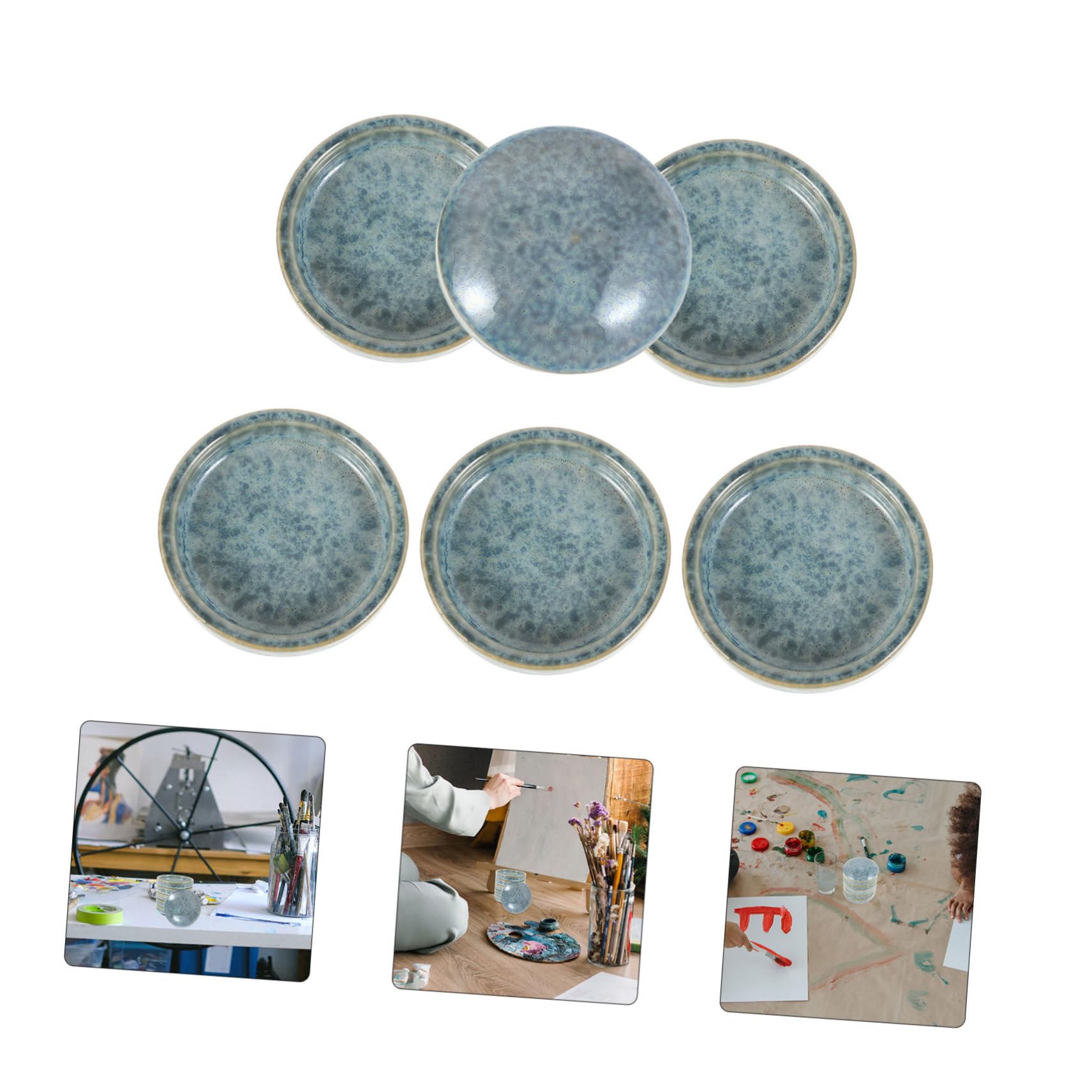 Blau Keramik Aquarellpalette mit Deckel für Mischfarben