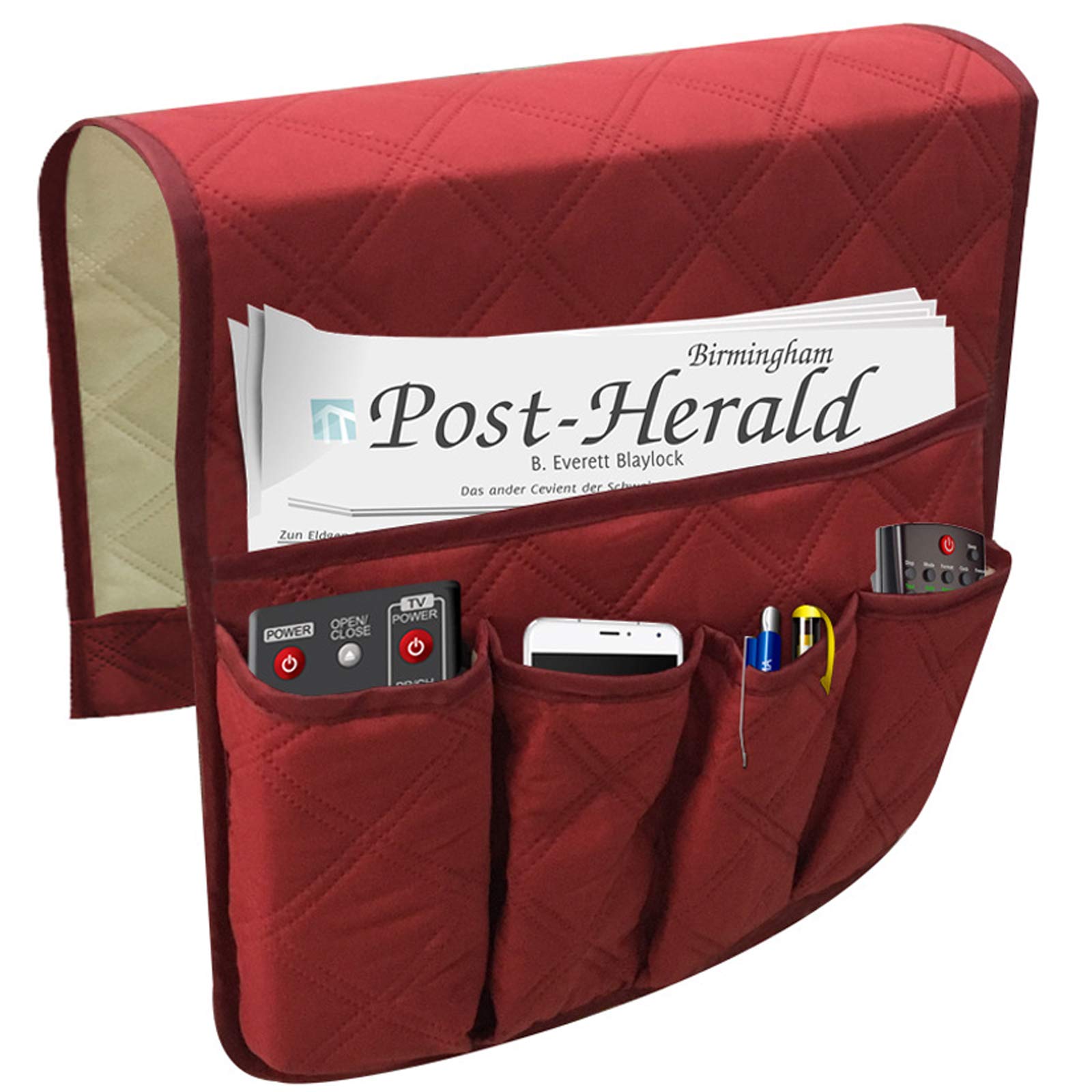 Sofa Armrest Organiser Sofa Armrest Hanging Storage Bag Sofa Storage Bag Chun Yafang Sofa Armrest Storage Bag (35 * 13inch) Black