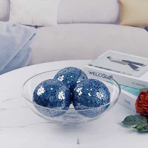 Miniatura 42 de MDLUU Orbes decorativos de 4 pulgadas, bolas de esfera de mosaico, bolas de centro de mesa para cuencos, jarrones, decoración de mesa de comedor