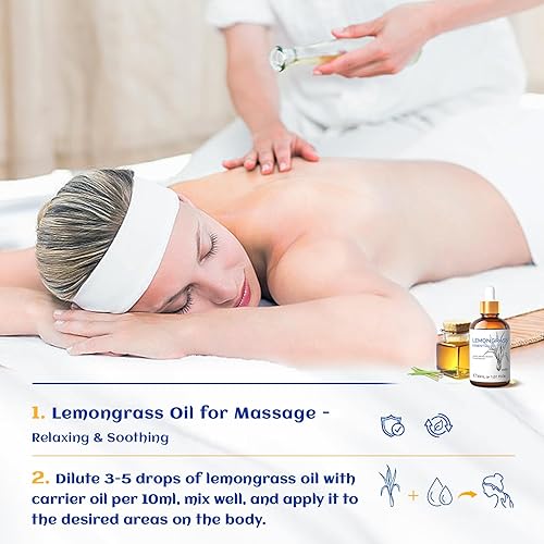 Miniatura 4 de HIQILI Aceite esencial de citronela de 1 onza líquida, 100% puro y natural sin diluir para difusor, cabello, 1.0 fl oz