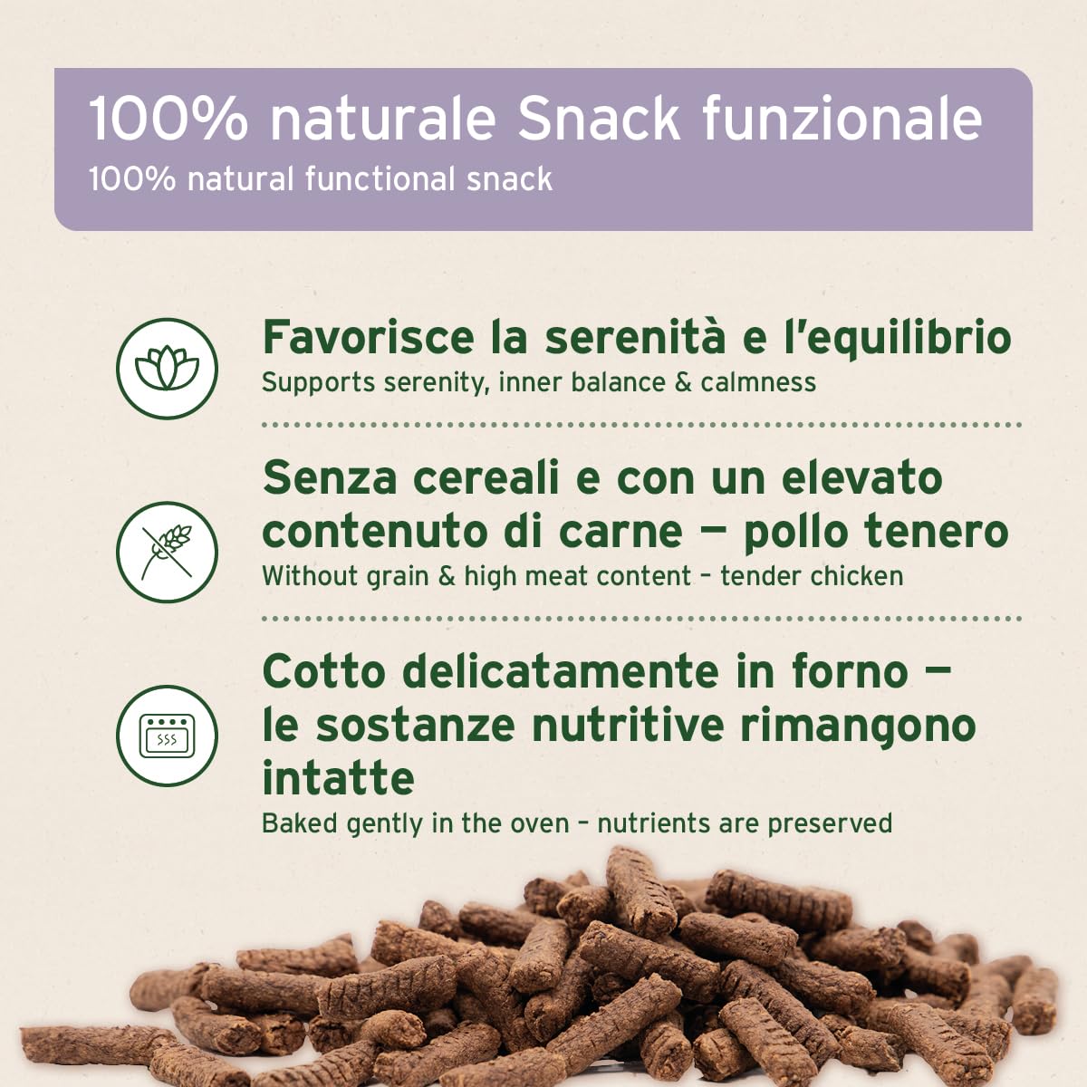 AniForte Relax Snack per cani 300g - Crocchette naturale rilassante e calmante, ant istress, con valeriana, melissa, rosmarino, per sostenere situazioni di stress, ansia, nervosismo