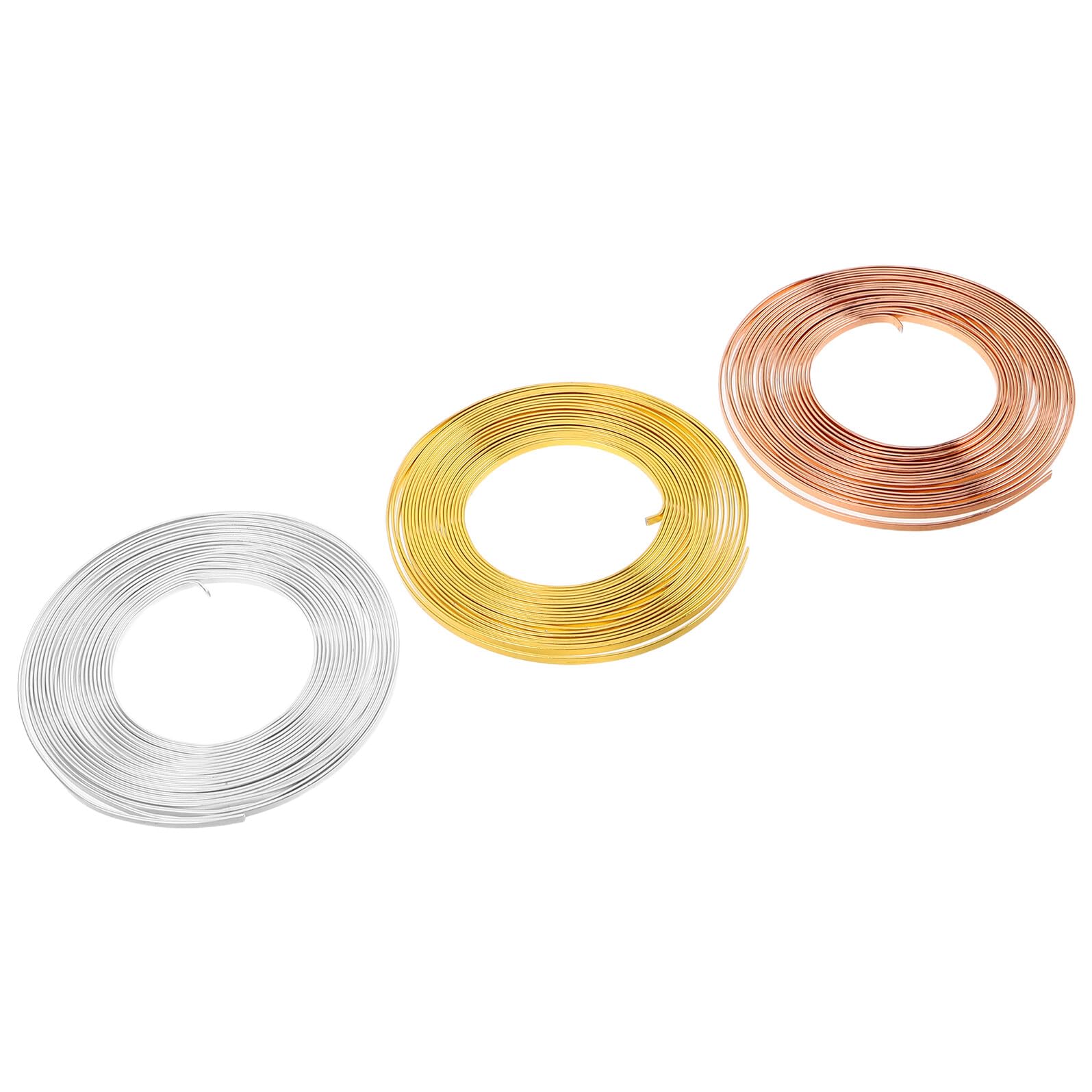 Alambre plano de aluminio de 5 metros, juego de 3 cables metálicos moldeables para proyectos DIY 8