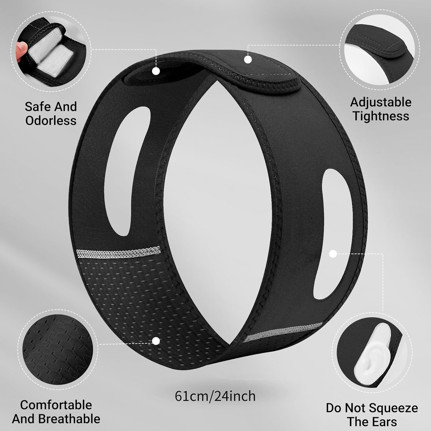 Reusable V Line Lifting Mask with Chin Strap for Sleeping,Face Lift Prevent Sagging, Jaw Exerciser,Black,M - Image 7