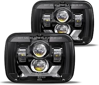 HWSTAR 180W H6054 5x7 LED Headlights Pair - 1000% Brighter for Jeep Cherokee XJ Wrangler YJ, Ford Chevy GMC - DOT Anti-Glare DRL Turn Signal