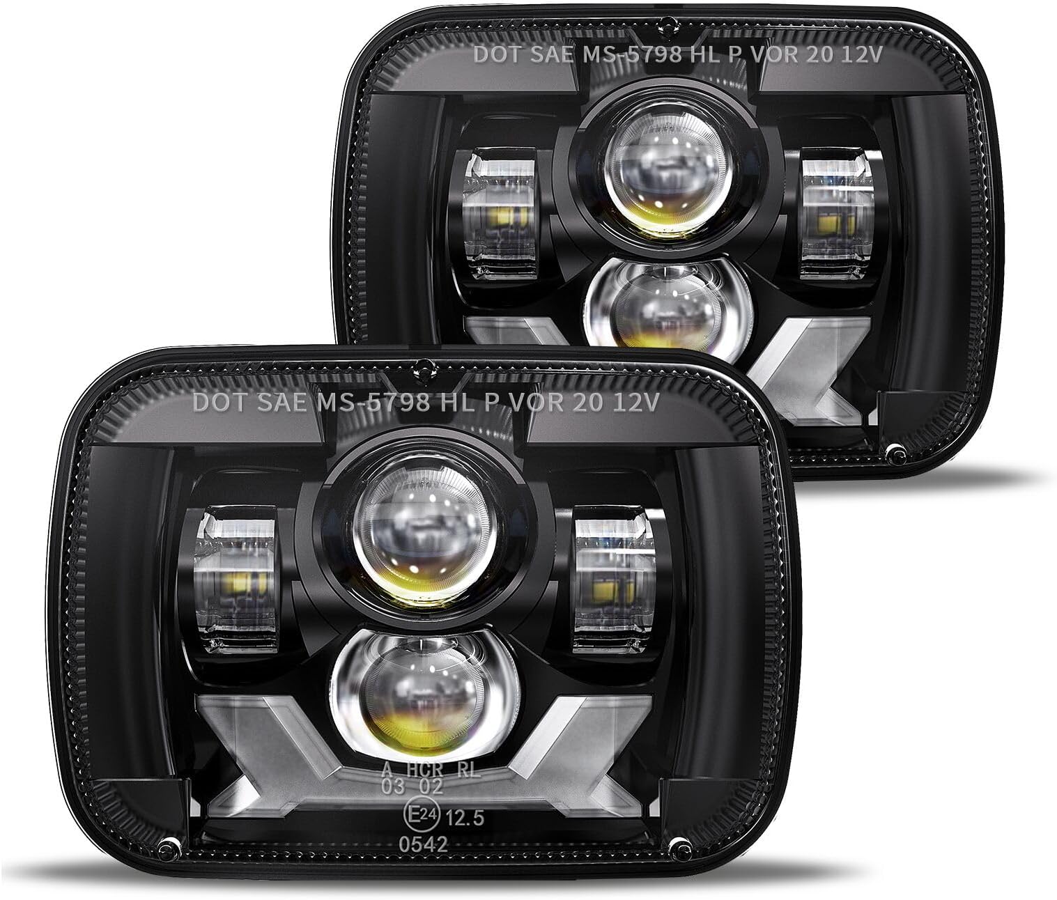 2022 Upgraded 180W DOT 500% Bright Anti-glare H6054 5x7 7x6 Led Headlights,DRL Turn Signal Hi/Low Sealed Beam Compatible with Jeep Cherokee XJ Wrangler YJ Ford Chevy GMC Toyota Nissan Dodge etc