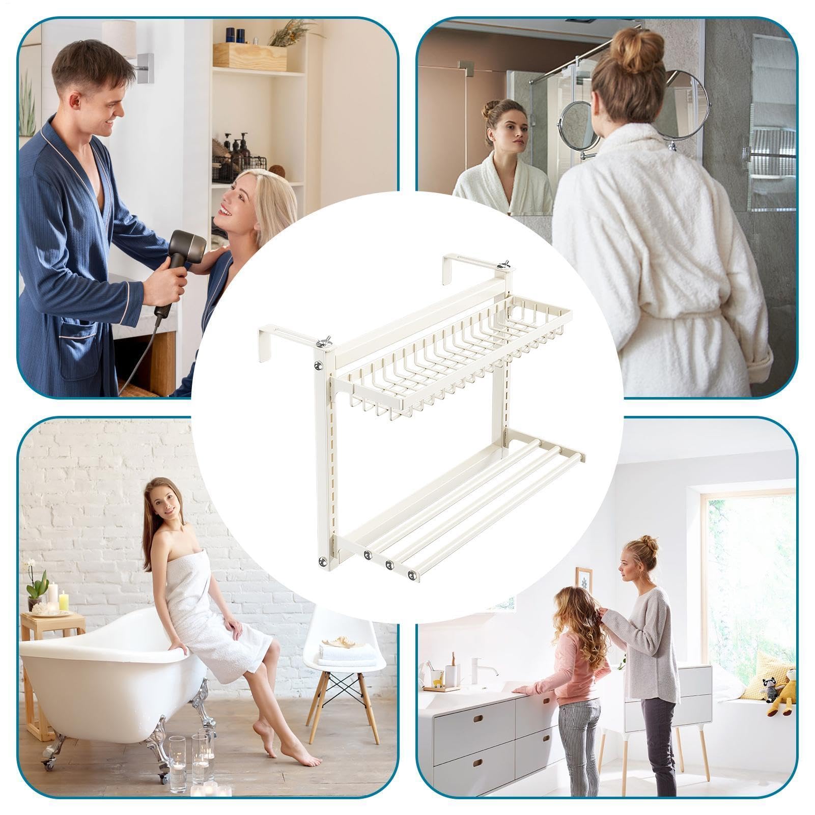 Colgador de Ropa para radiador Sin Taladro Doble Capa de Acero al Carbono | Secador de abrigos de interior para Calcetines, Ropa, Zapatos, Guantes, Muñecos, Baño, Hogar, Apartamento, Cocina