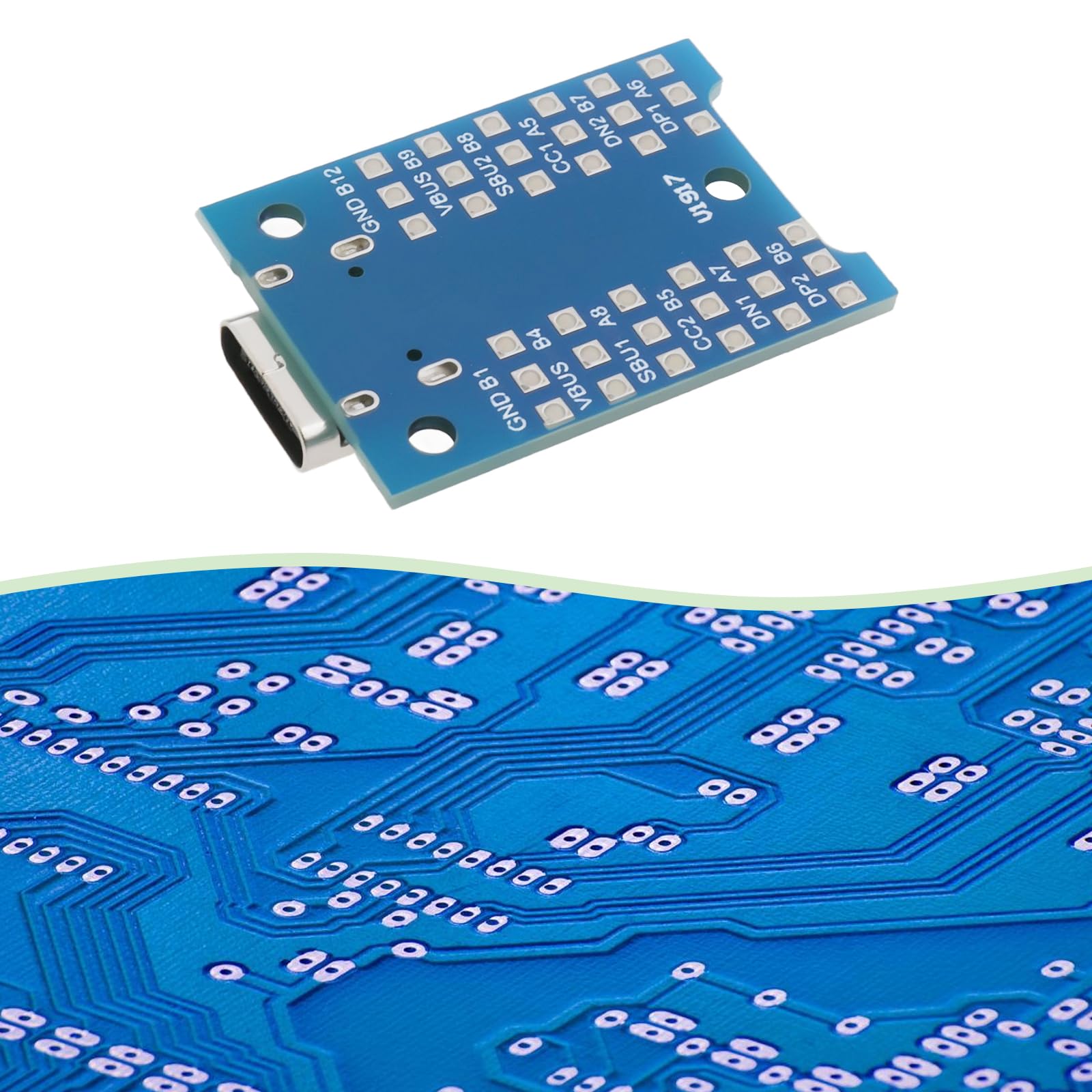 4 schede adattatore USB-C USB 3.1 tipo C femmina adattatore scheda di tipo C breakout board test PCB Board per debug, risoluzione dei problemi e test di funzionalità