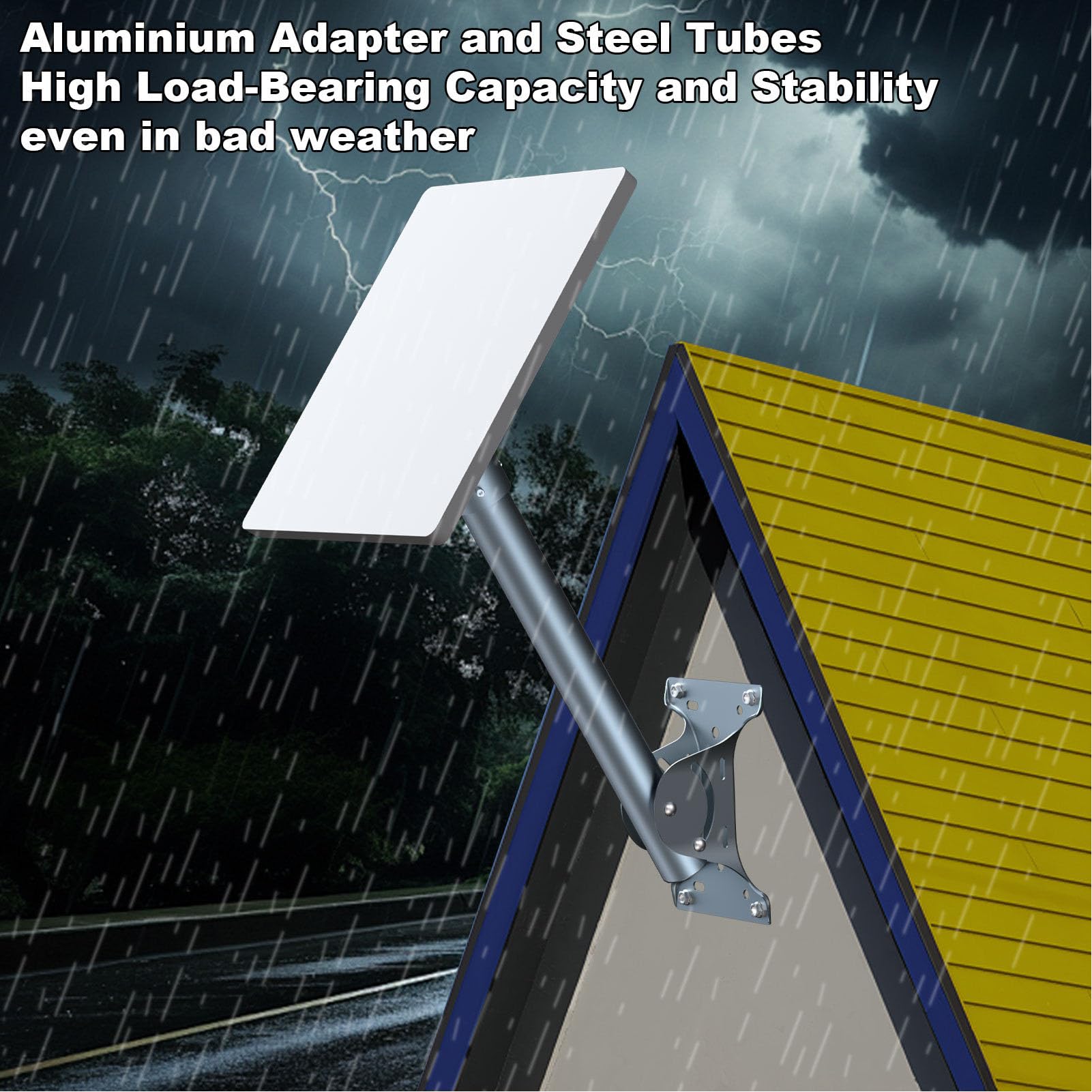 Mount for Star - Link Gen 3, 120 Degree Adjustable Wall Pole Roof Mount of Square Rectangle Dish Antenna Mounting Kit, Pivot Standard Dish Mounting Kit