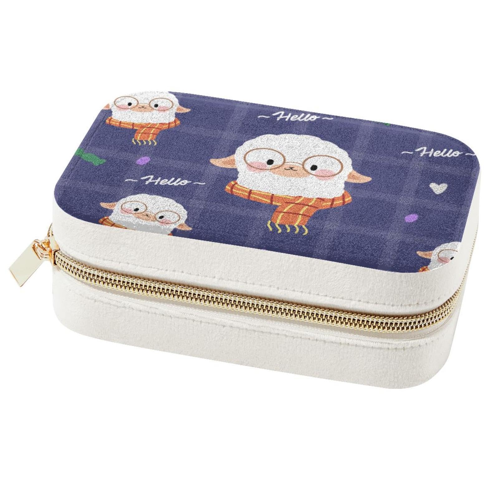 Boîte à bijoux portable en alpaga pour voyage et rangement