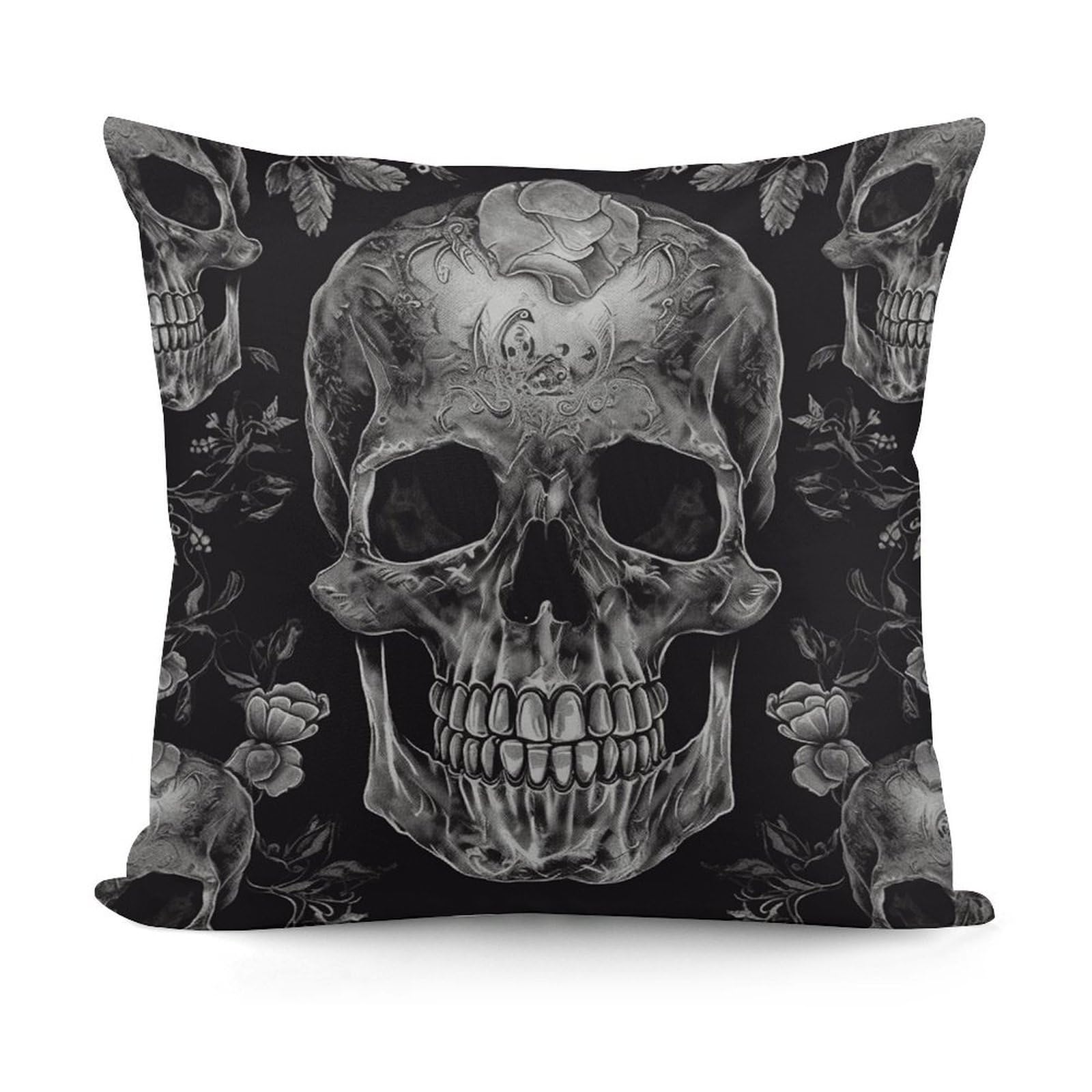 VstaDank Skull Skeleton Throw Pillow Cover Soft Square Cushion Cover Art Artwork Pillow Covers Mordern Couch Pillow Covers Decorative Cushion Case for Chair Couch Bedroom Living Room