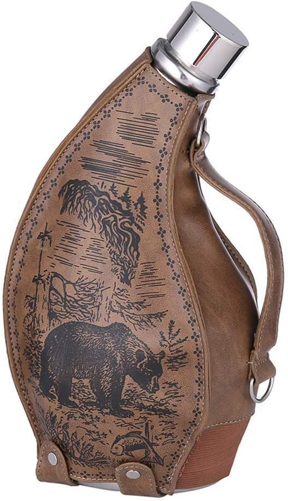 Stainless Steel Kettle, 53Oz Stainless Steel Big Hip Flask Drink Alcohol Whiskey Flasks Russian Hot Ox Horn Flask