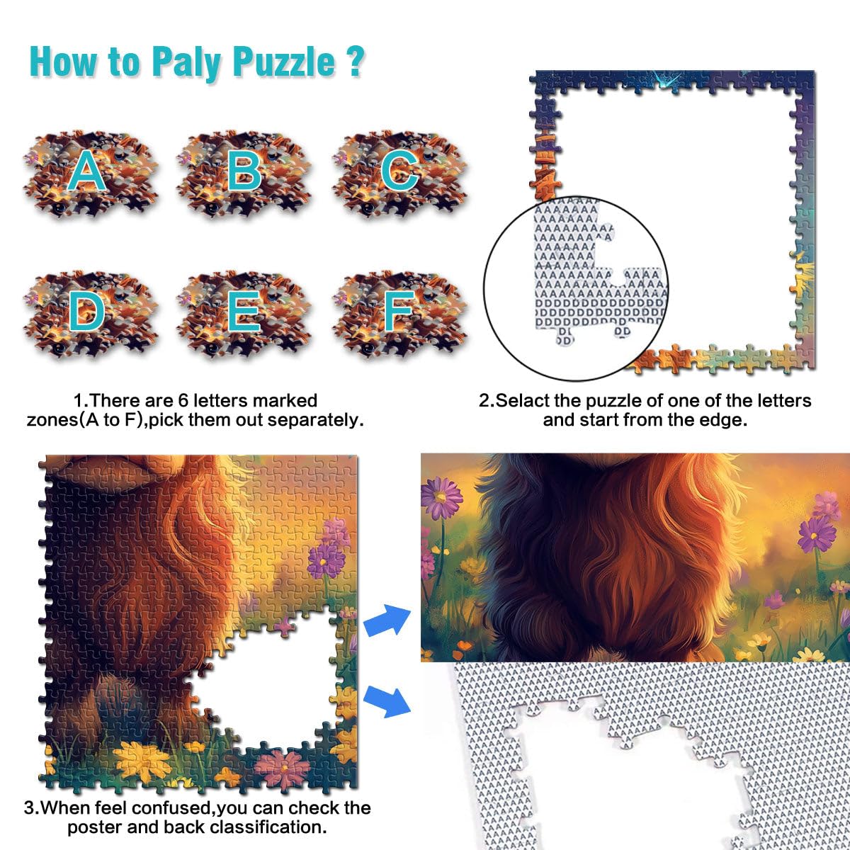 Puzzle 2000 pièces pour Adultes, Joli bébé Yak, Jeu éducatif, défi, 70x100cm, pour Adolescents de 14 Ans et Plus