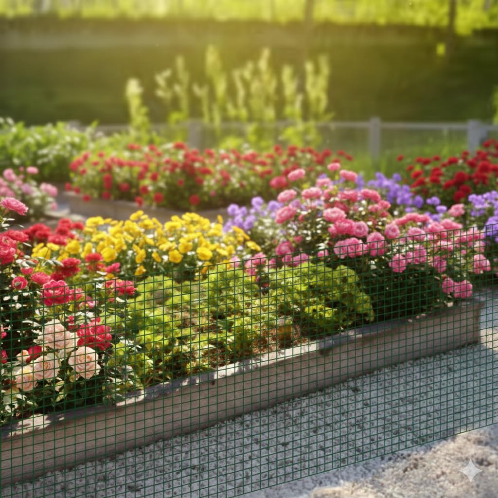 Drahtgitter 1m x 25m (Maschenweite 50 x 50 mm) – Verzinktes Drahtgitter – Rostbeständiger, robuster Maschendrahtzaun für Gartenschutz, Gehegebau, Hühner & Kleintiere