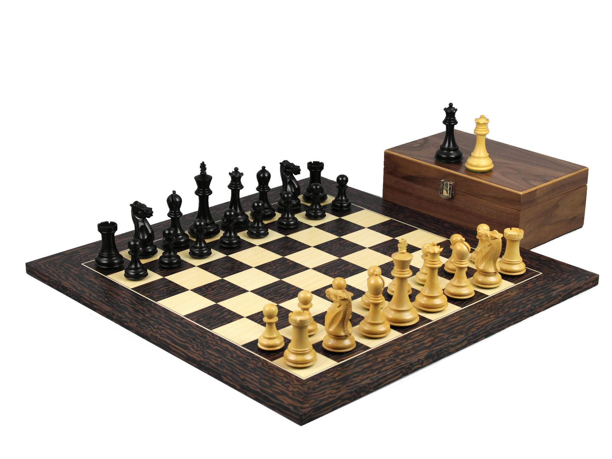 Tablero de ajedrez de madera para adultos, hecho a mano, grande, tradicional, tablero de ébano, de 20 pulgadas, piezas de ajedrez profesional de 9,5 cm