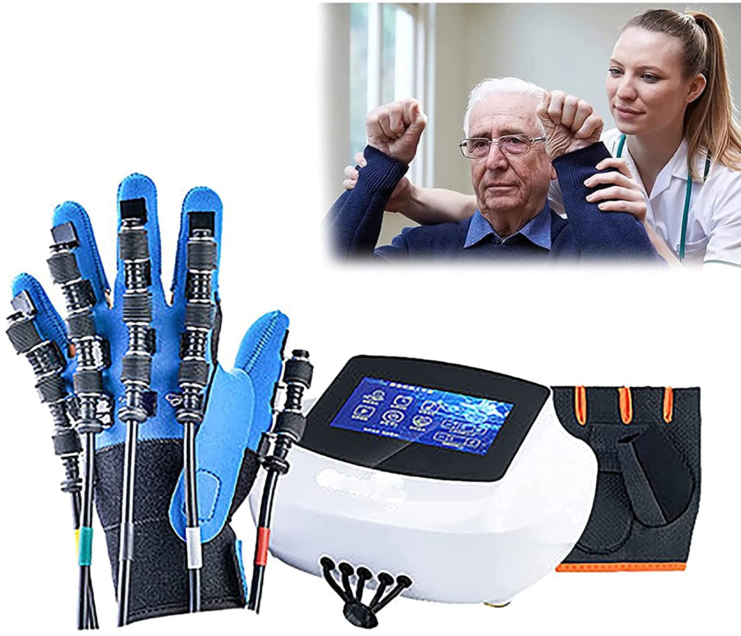 Entrenador De Rehabilitación De Dedos para Hemiplejía, Guantes De Robot De Rehabilitación, para Entrenamiento, Corrección De Flexión De Dedos, Ejercicio De Extensión De Dedos