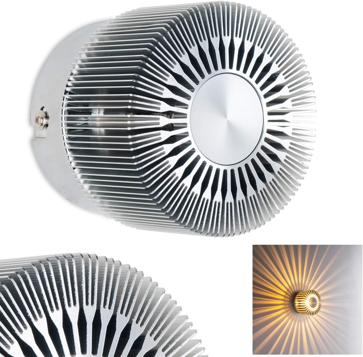 Wall lamp Cantoni, Wall Light Made of Metal in Nickel matt, Wall spot 1-Flame, 1 x G9, Wall Spotlight with Light Effect, Without Bulb