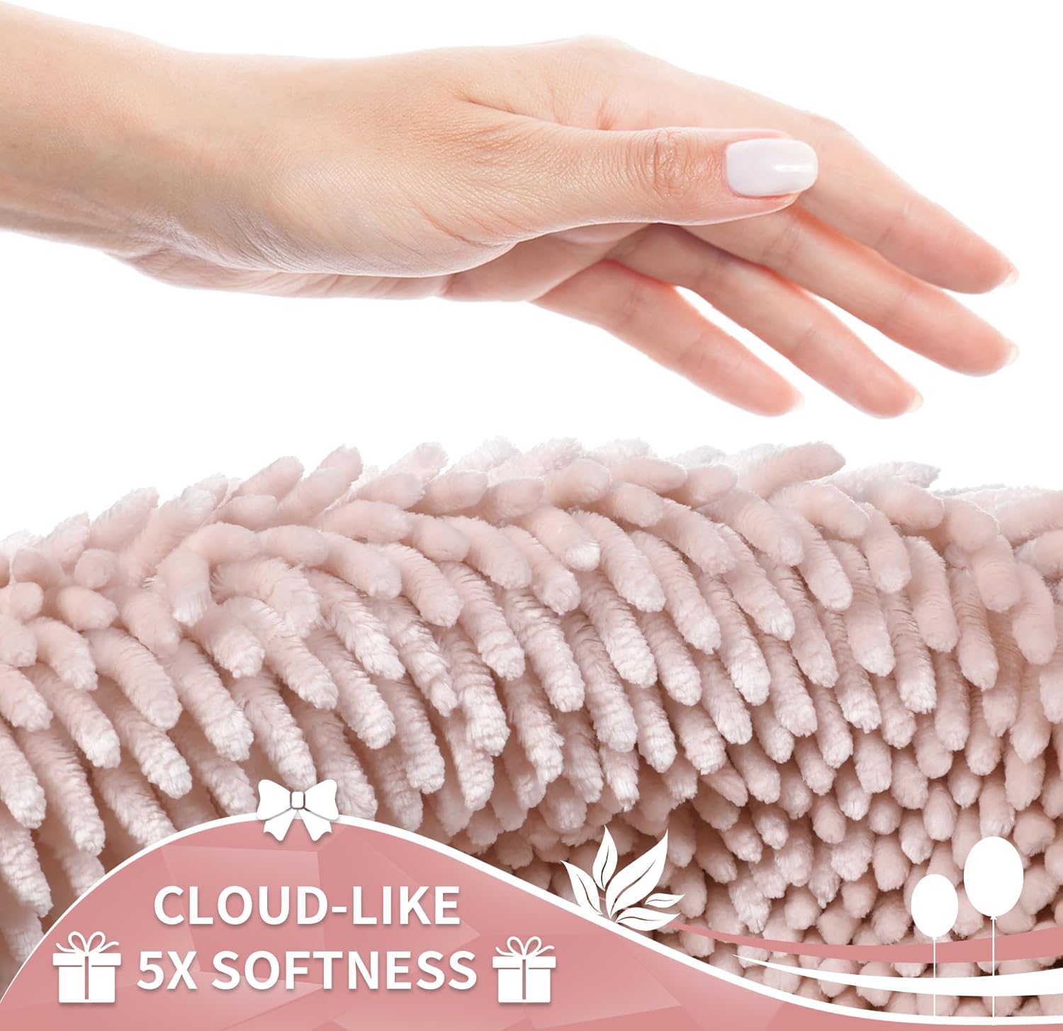 Yimobra Bathroom Rug Set 2 Piece, Luxury Shaggy Bath Mat Set with Non Slip Backing, Ultra Soft & Absorbent Mats for Bathroom Floor, Machine Washable, 31.5"x20"+24"x17", Pink - Image 4