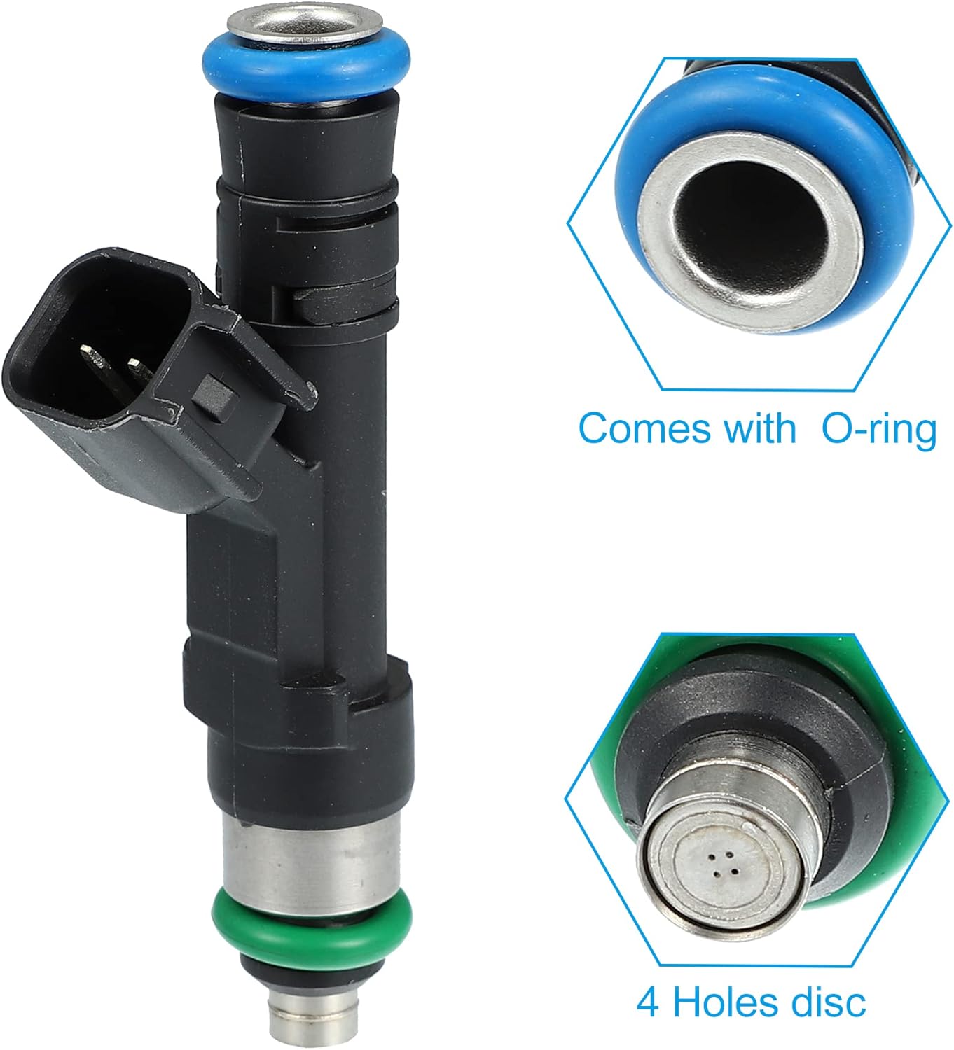 X AUTOHAUX 8pcs 0280158001 2L1Z9F593BA Fuel Injector for Ford E-150 E-250 E-350 Super Duty 5.4L V8 2004-2009 for Ford Expedition 4.6L 5.4L V8 2003-2004 Black