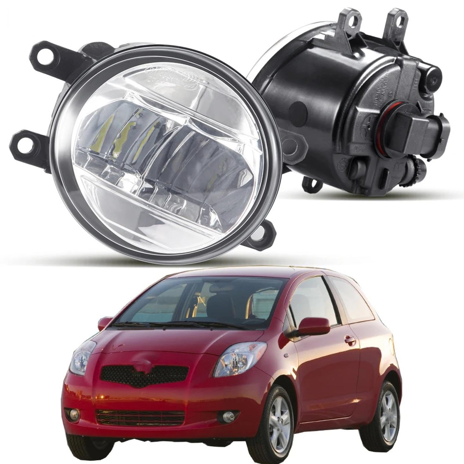 Mistlampen 2 X Lewe + Prawe światło przeciwmgielne samochodu Dla Yaris (_P9_) Hatchback 2005-2014 30W LED DRL Przeciwmgielne światło do jazdy dziennej H11 12V