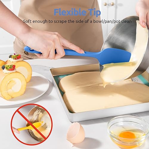 Miniatura 4 de U-Taste Juego de espátulas de silicona para cuchara 480F resistente al calor de grado alimenticio flexible de goma flexible, antiadherente, para