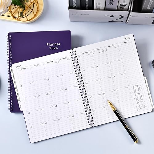 Miniatura 2 de Agenda 2026 – Agenda calendario 2026, enero 2026 – diciembre 2026, 8 x 10 pulgadas, planificadores semanales y mensuales 2026 con pestañas mensuales