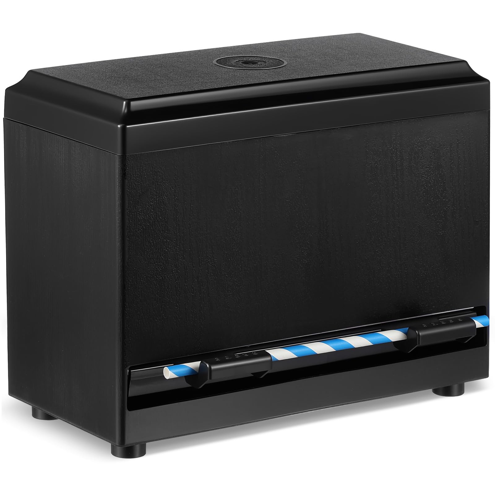 Distributeur de pailles en materiau stable etui noir durable jojofuny