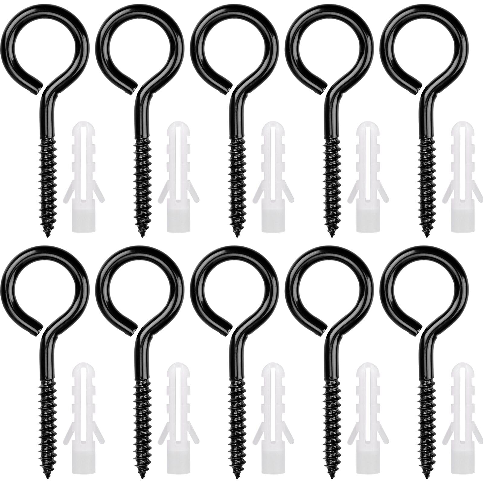 10 sztuk śrub oczkowych ze stali nierdzewnej M6 x 80 mm, oczka śrubowe Heavy Duty, duże śruby pierścieniowe, haki oczkowe, haki śrubowe do hamaków, markiz, krzeseł bujanych, kabli stałych