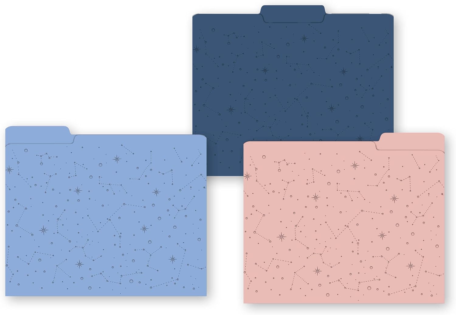 C.R. Gibson Colored Star Constellation File Folders, 9pc, 11.5'' W x 9.5'' H, 9 folders