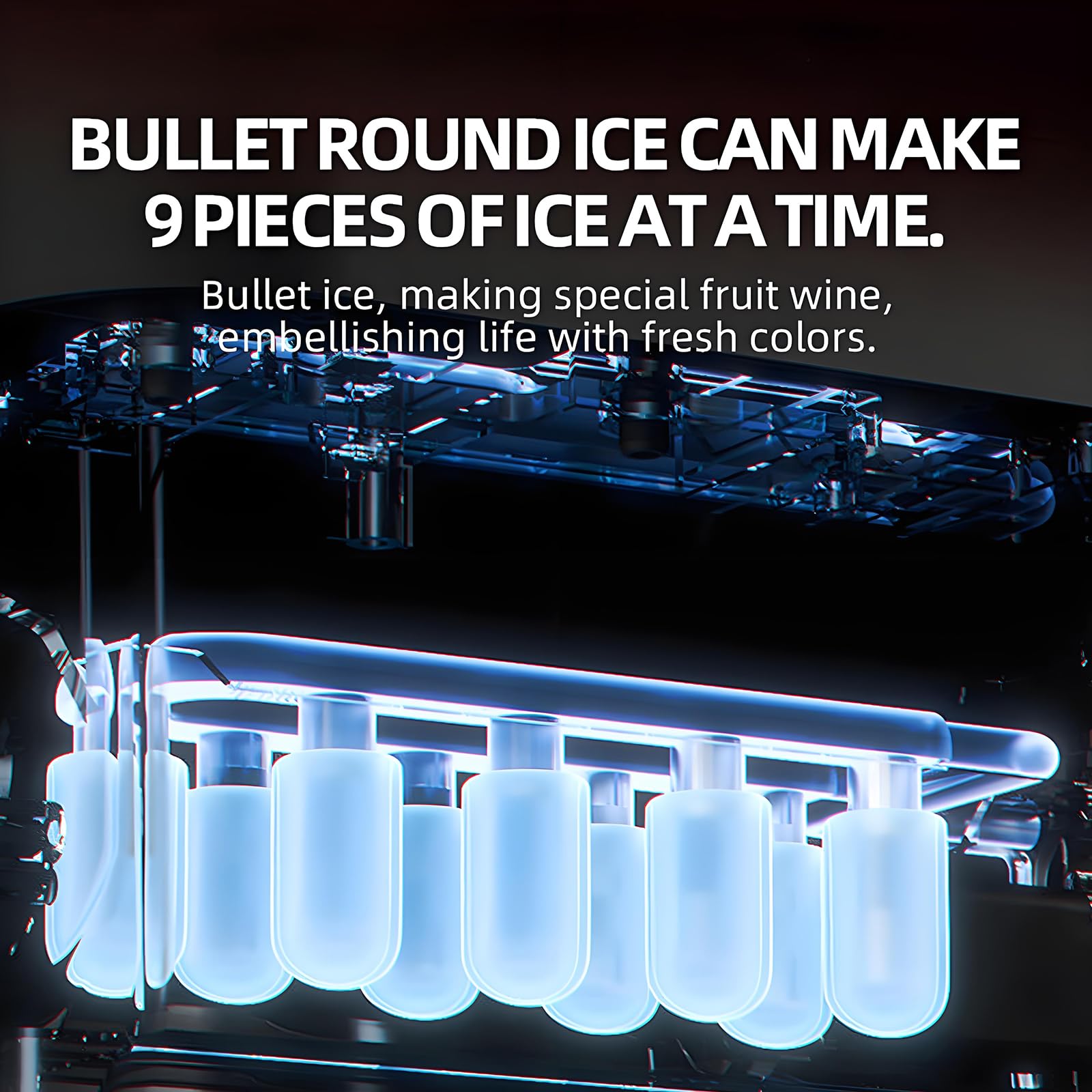 Control De La Máquina De Fabricantes De Hielo, Fabricante De Hielo De Pellets Pequeño Con Almohadilla Antideslizante, Función De Autolimpieza, 2 Tamaños De Fabricantes De Cubos De Hielo De Bala Para