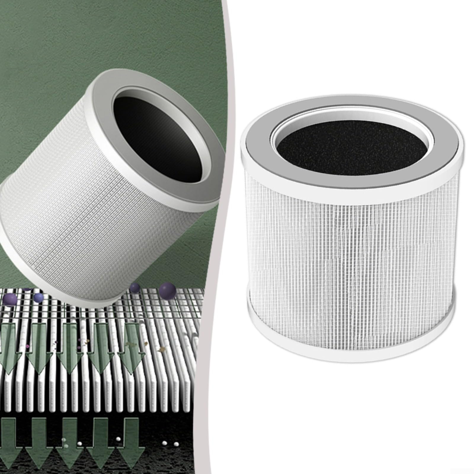 FACAIIO Mini purificador de aire interior para dormitorio, hogar, filtro HEPA, purificador de aire, purificador alimentado por USB, para el hogar, mascotas, coche, cocina (A)
