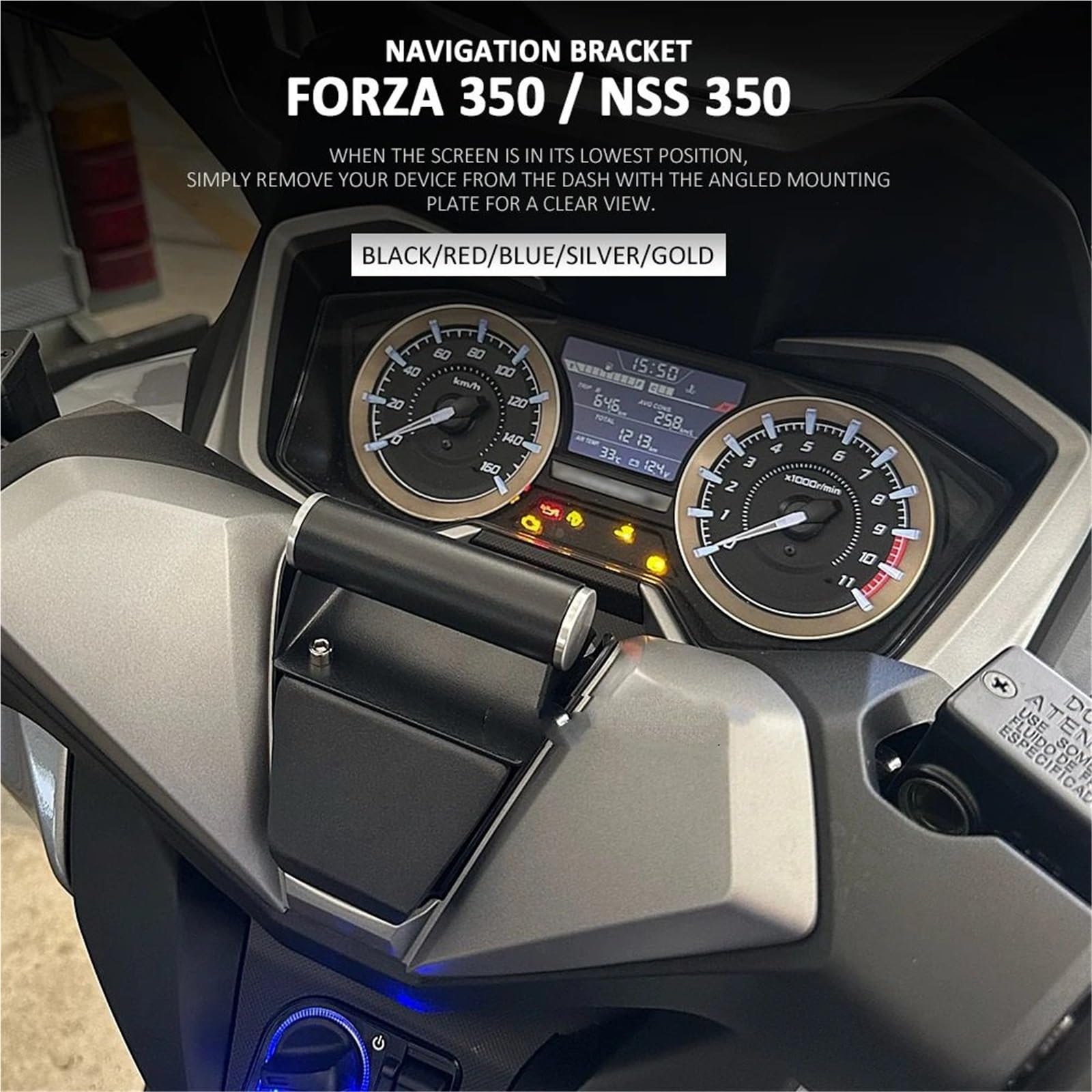 Uchwyt na telefon Do do Forza 350 NSS 2021 2022 2023, stojak Do smartfon, uchwyt Do nawigację GPS Motocyklowy uchwyt do nawigacji(Red - With Logo)