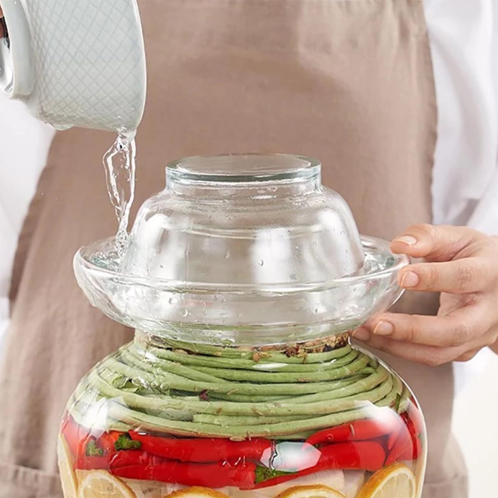WOONEKY Tarro Almacenamiento Sellado de Pepinillos de Vidrio para Restaurante Capacidad de 2.5kg y Resistente Humedad, Diseño Simple y Práctico Varios estilos para Varios estilos